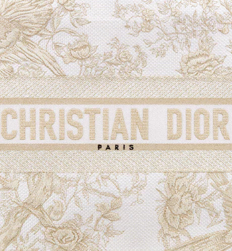 MEDIUM DIOR BOOK TOTE Dior Jardin d'Hiver Embroidery with Gold-Tone Metallic Thread (36 x 27.5 x 16.5 cm)