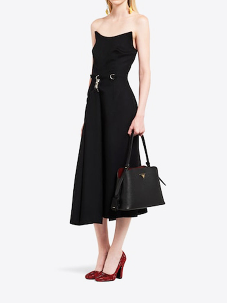 Prada Saffiano Leather Prada Matinée Bag in Black