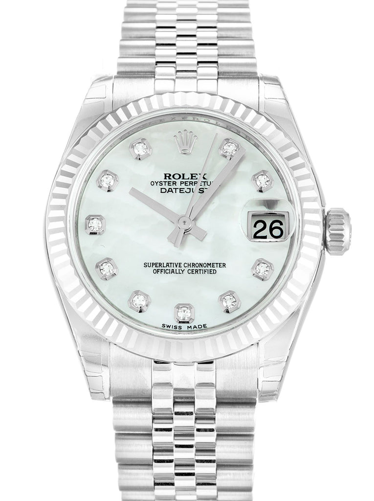 Replica Rolex Lady-Datejust 31mm Mother of Pearl – White Dial 178274