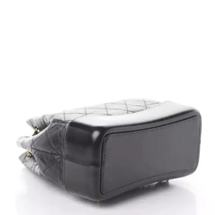 Aged Calfskin Quilted Small Gabrielle Backpack Black