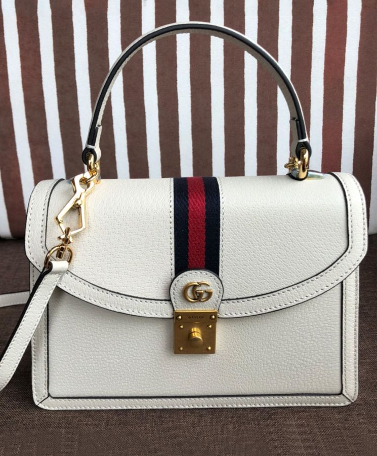 Gucci Ophidia Small Top Handle Bag With Web 652683