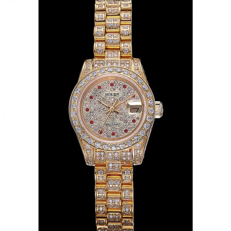 Swiss Rolex DateJust Diamond Dial Gold 622024