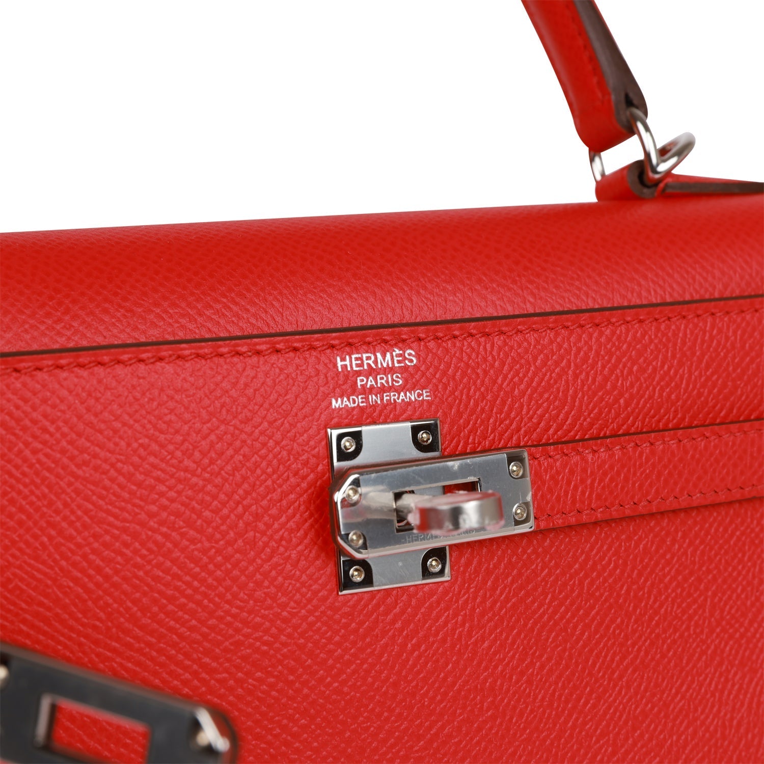 Hermès Kelly Sellier 25 Rouge de Coeur Verso Epsom Palladium Hardware
