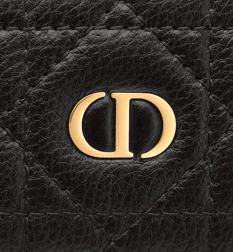 DIOR CARO FIVE-SLOT CARD HOLDER Black Supple Cannage Calfskin