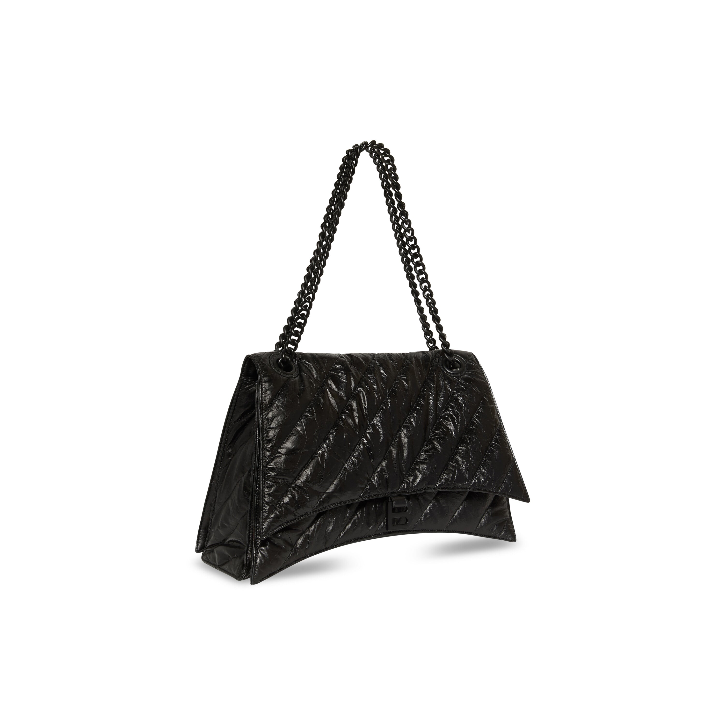 WOMEN'S CRUSH LARGE CHAIN BAG QUILTED IN BLACK