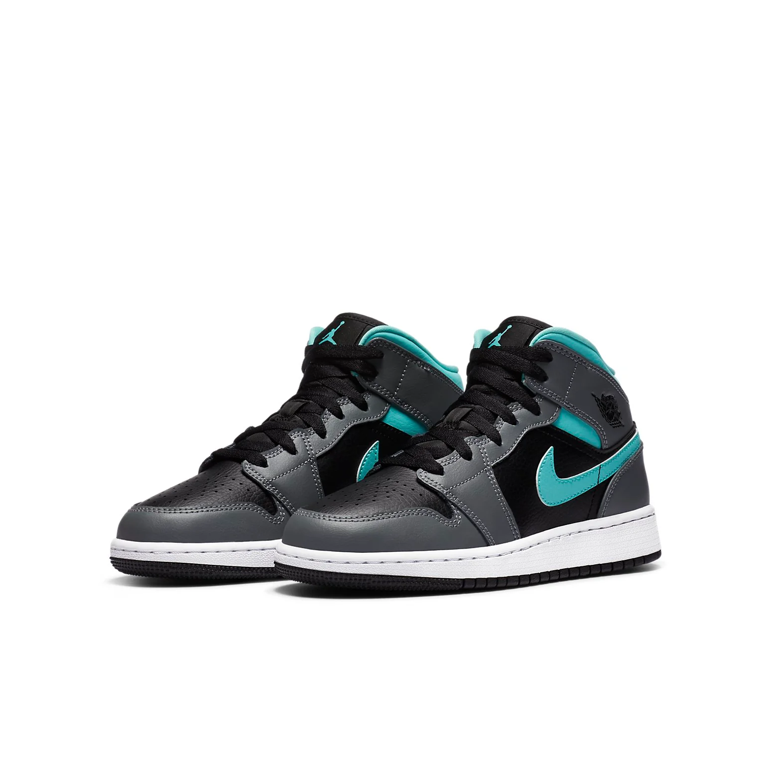 (GS) Air Jordan 1 Mid 'Grey Aqua' 554725-063