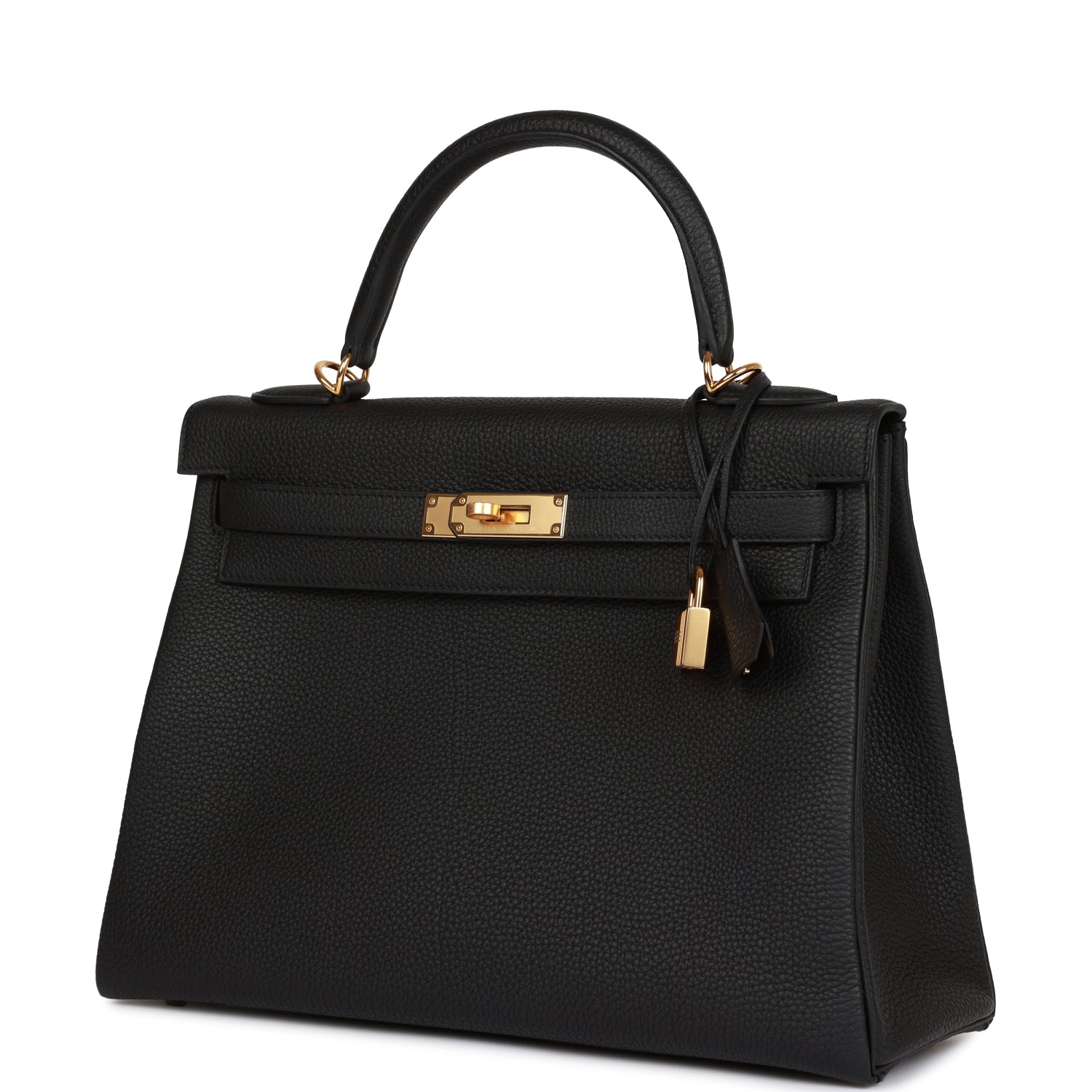 Hermès Kelly Retourne 32 Black Togo Gold Hardware
