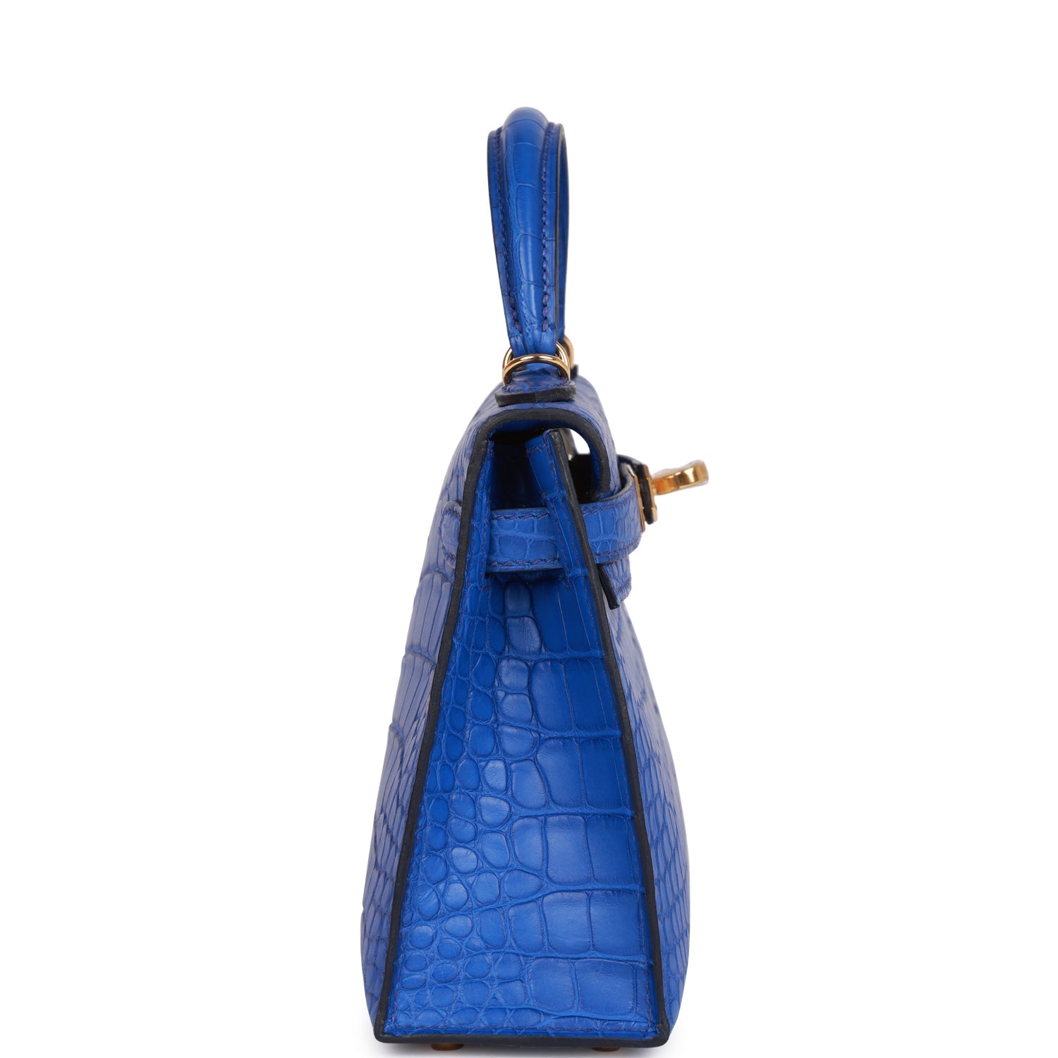 Hermès Kelly Sellier 20 Bleu Royal Matte Alligator Gold Hardware