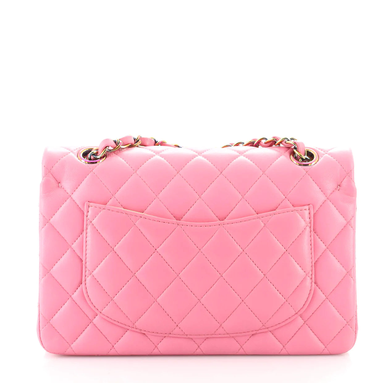 Classic Double Flap Bag Quilted Lambskin with Rainbow Hardware Small