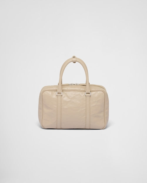 Prada Medium antique nappa leather top handle bag - Desert Beige