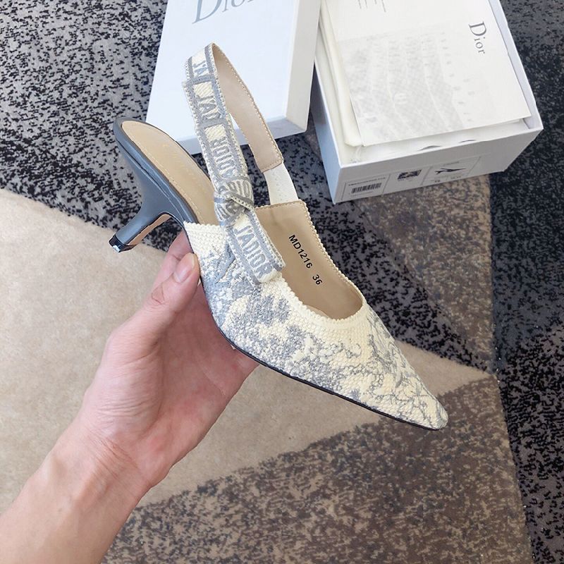 Jacquard Embroidered Bow Sandals