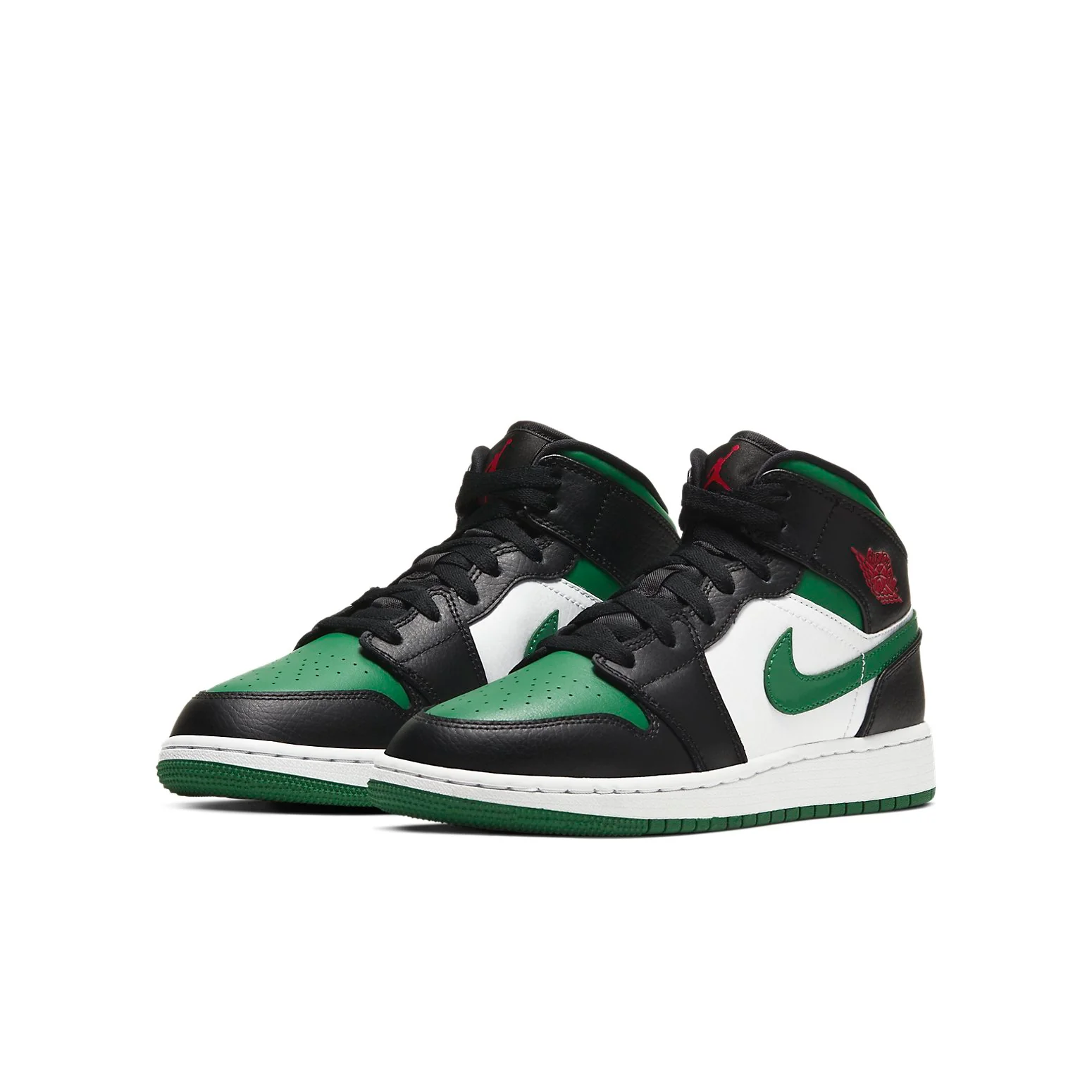(GS) Air Jordan 1 Mid 'Black Pine Green' 554725-067