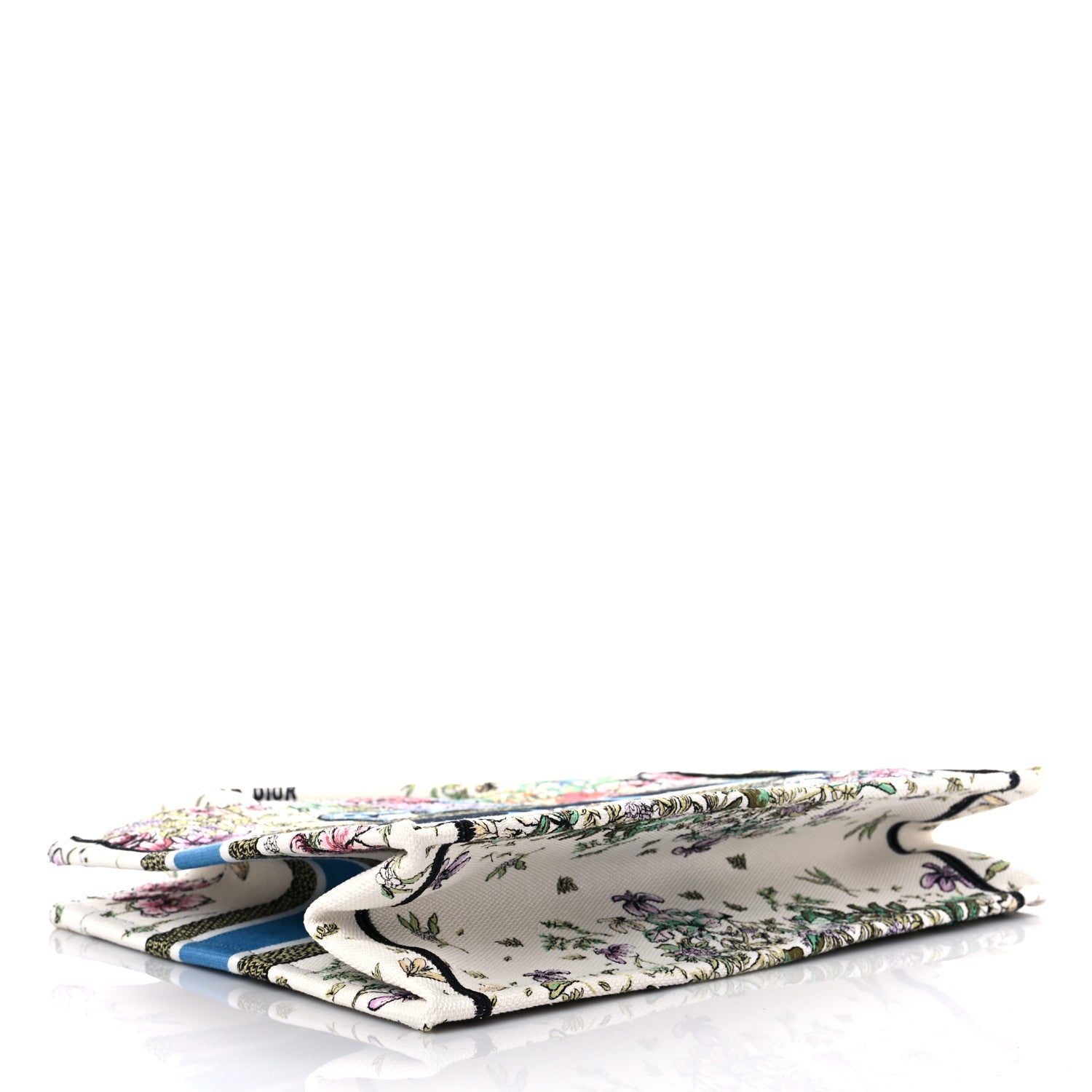 CHRISTIAN DIOR Canvas Embroidered Medium D-Constellation Book Tote Latte Multicolor