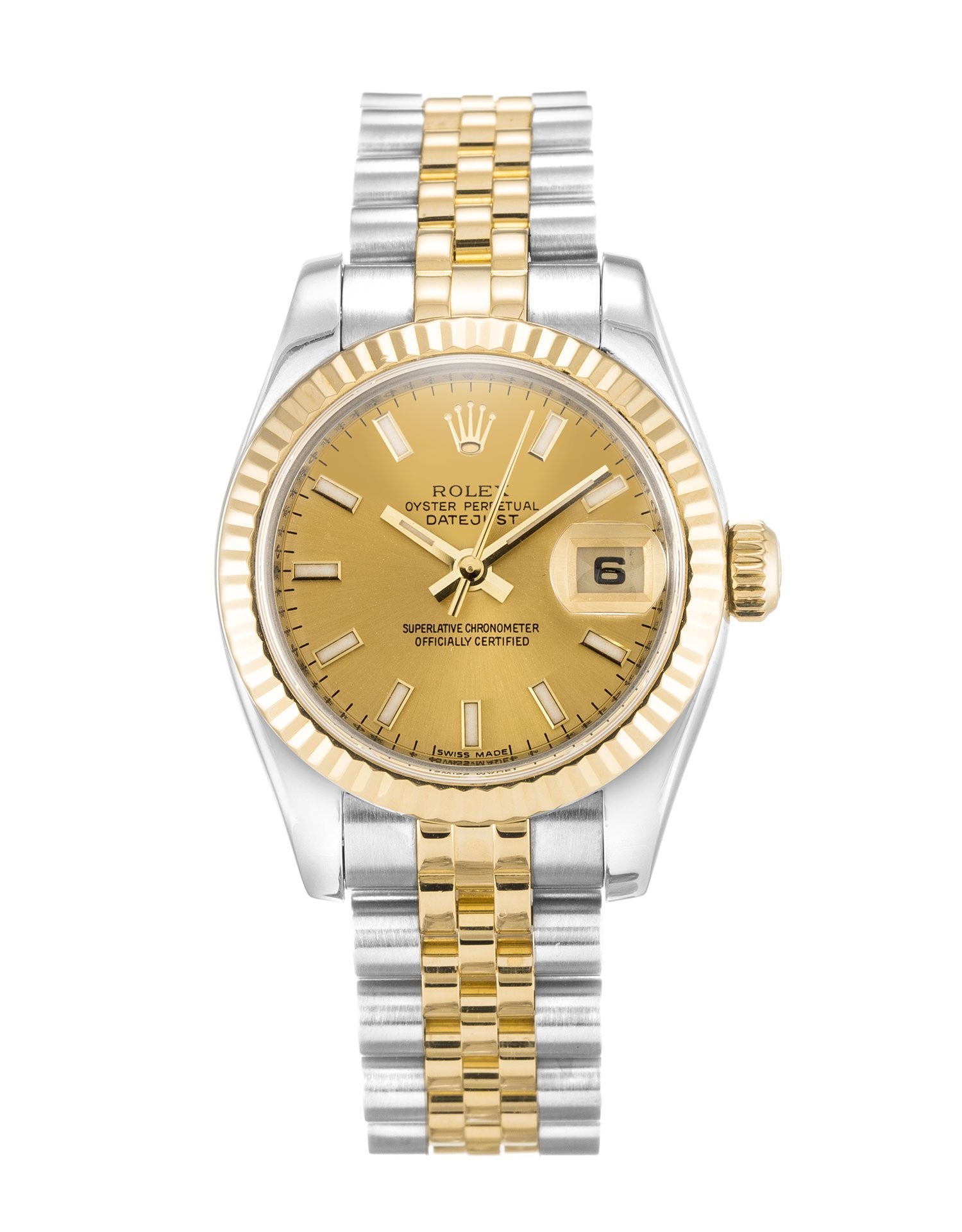 Replica Rolex Lady-Datejust 26mm Champagne Dial 179173-3