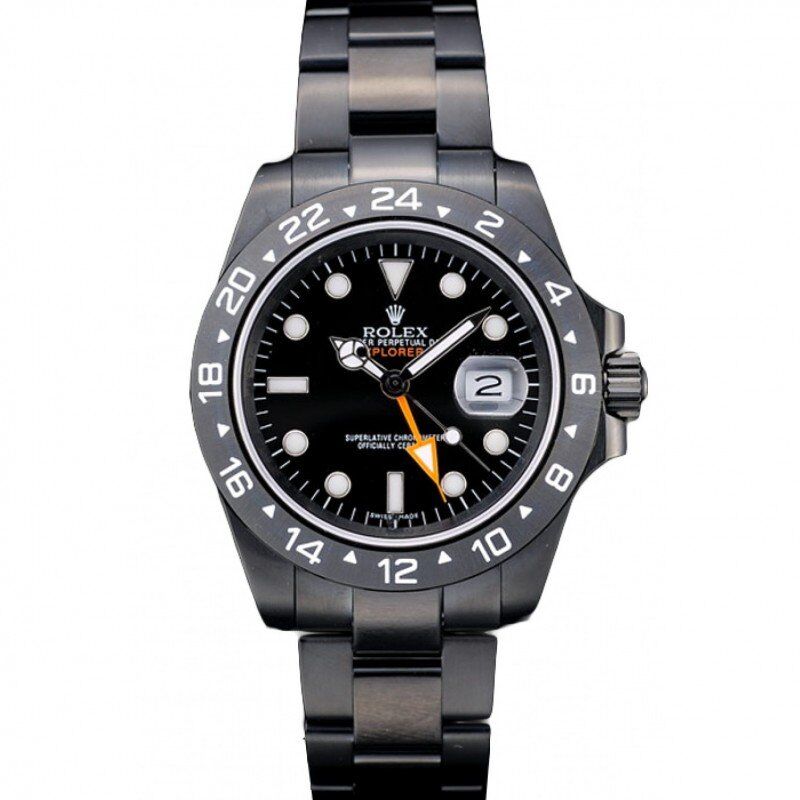 Swiss Rolex Explorer Black Ceramic Bezel Black Dial Watch 98239