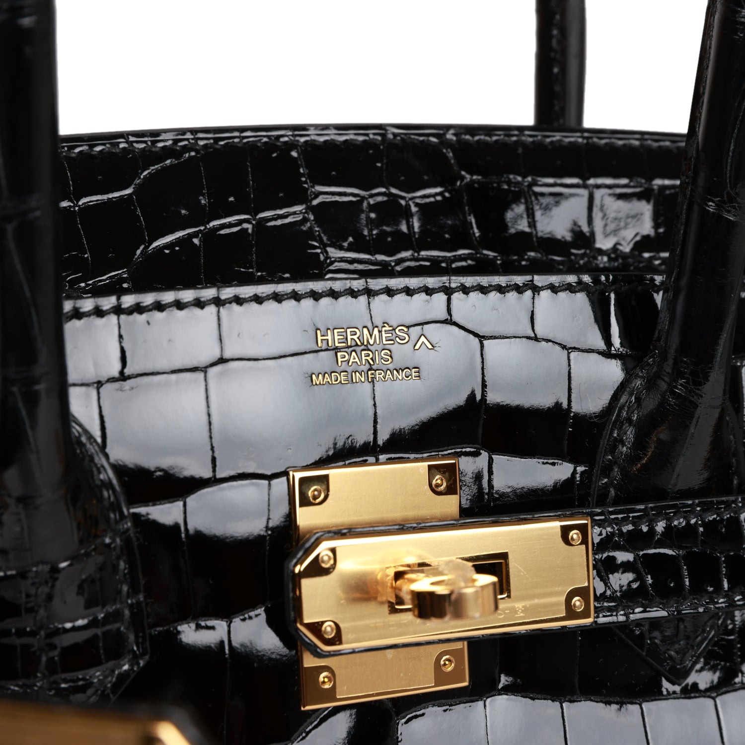 Hermès Birkin 30 Black Shiny Niloticus Crocodile Gold Hardware