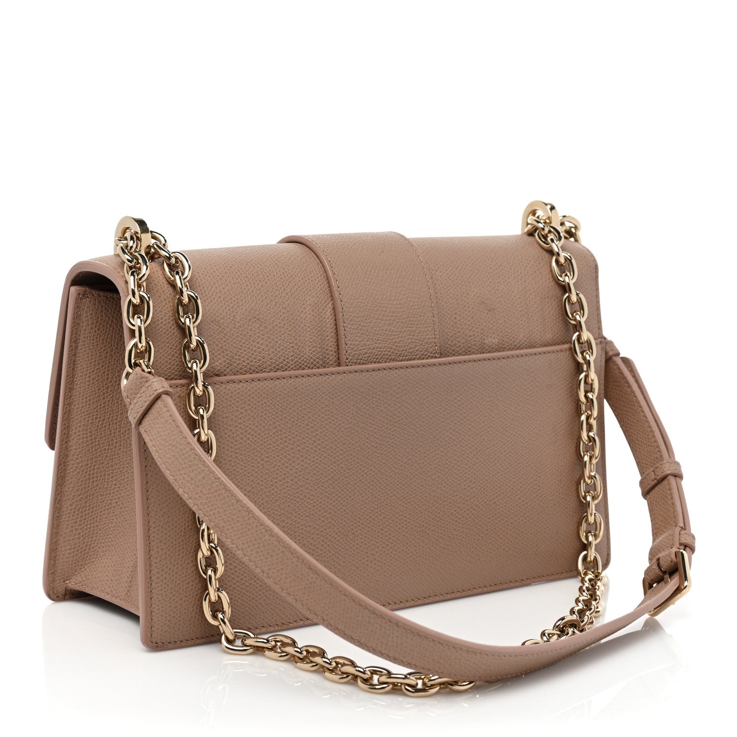 CHRISTIAN DIOR Grained Calfskin 30 Montaigne Chain Flap Bag Blush