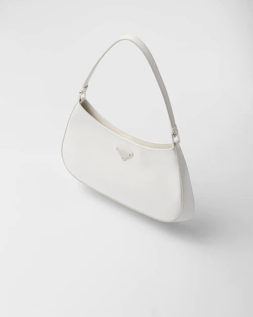 Prada Cleo brushed leather shoulder bag - White