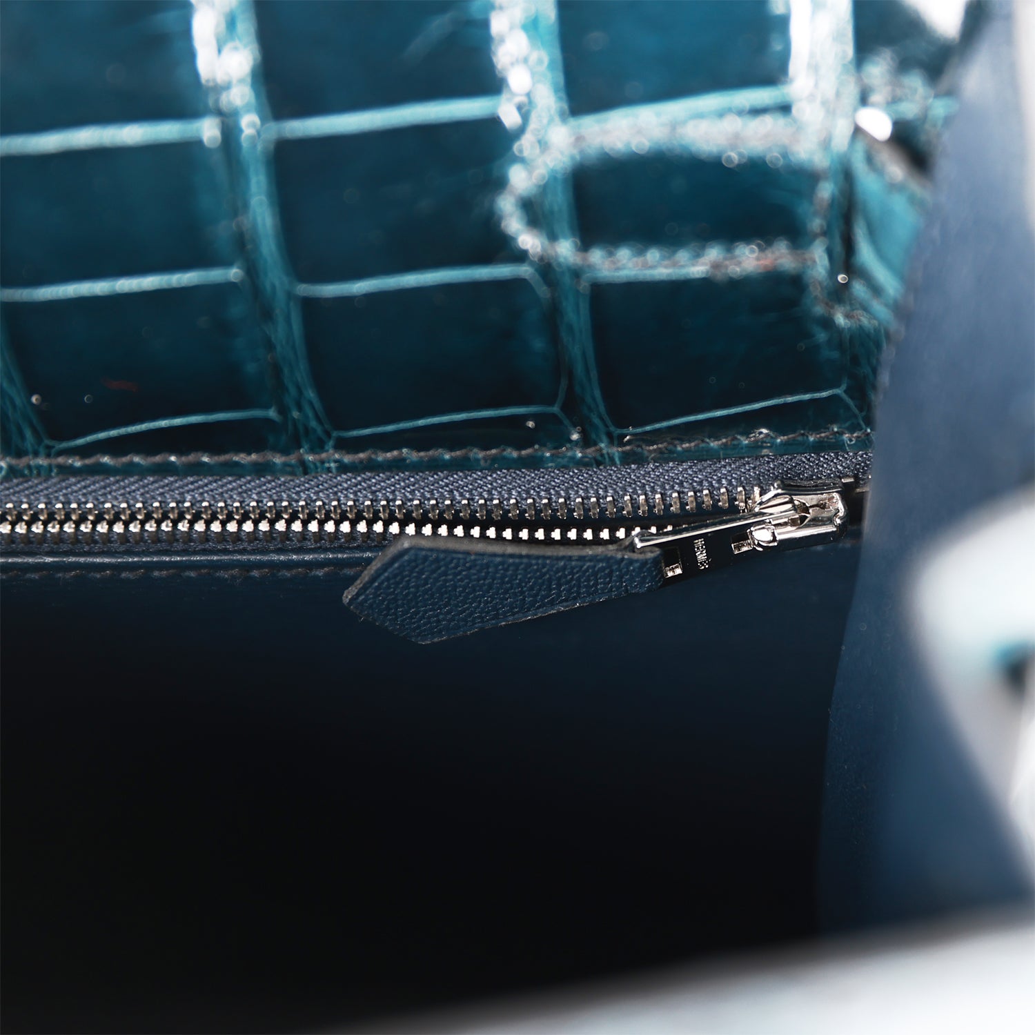 Hermès Kelly Sellier 28 Tri-color Black. Vert Rousseau and Vert Bosphore Shiny and Matte Alligator Palladium Hardware