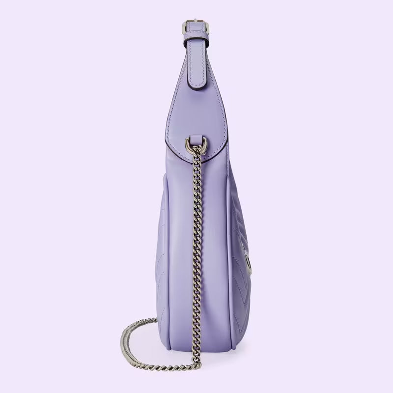 Gucci Marmont half-moon-shaped mini bag - lilac leather