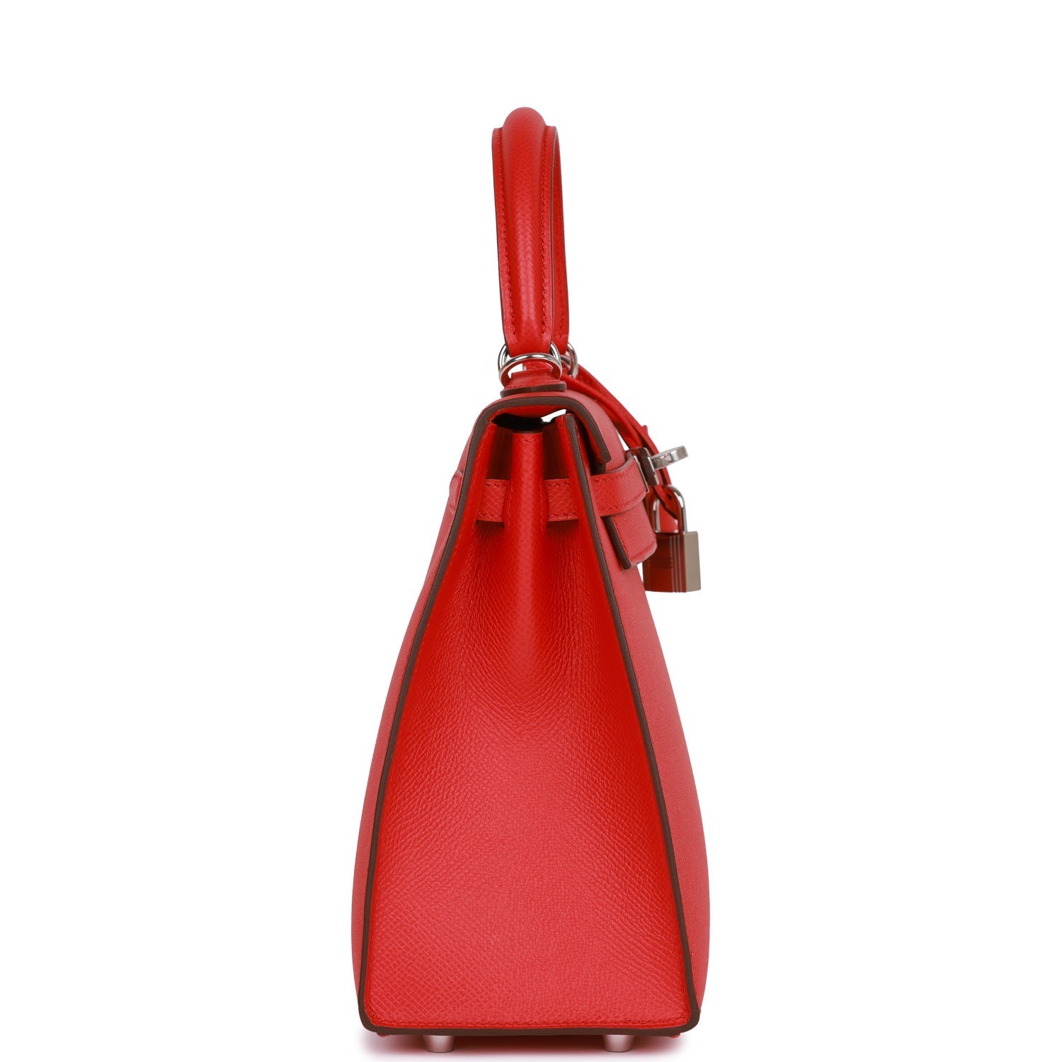Hermès Kelly Sellier 25 Rouge de Coeur Verso Epsom Palladium Hardware