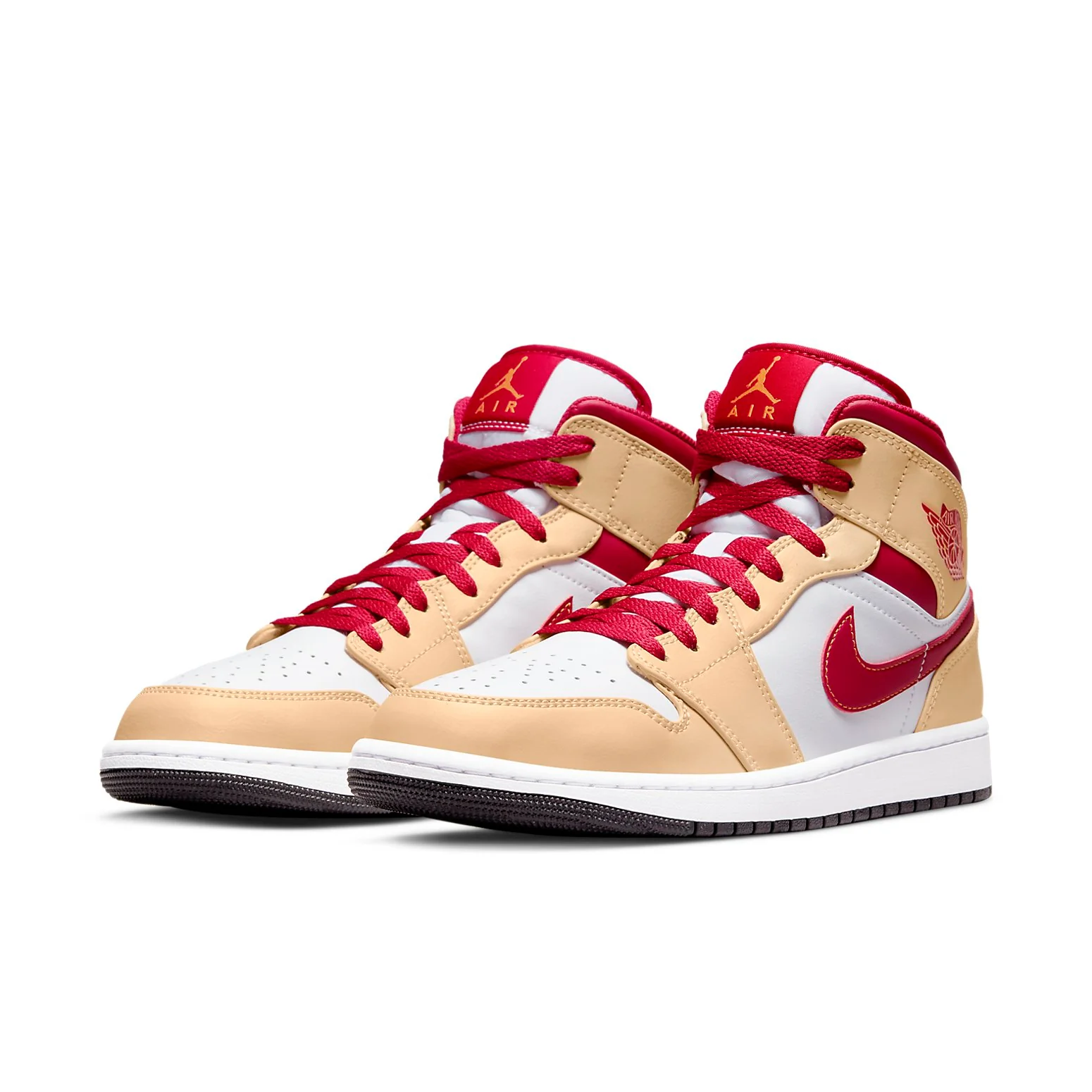 Air Jordan 1 Mid 'Light Curry Cardinal Red' 554724-201