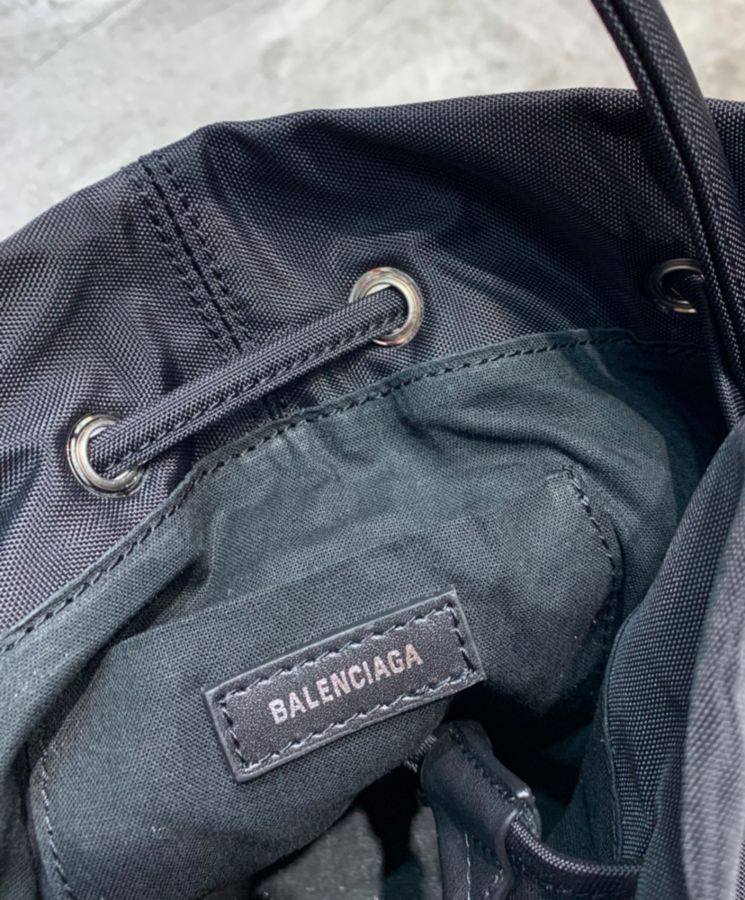Balenciaga Wheel XS Drawstring Bucket Black