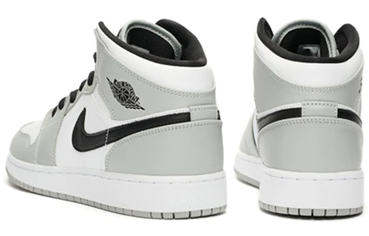 (GS) Air Jordan 1 Mid 'Light Smoke Grey Black' 554725-092