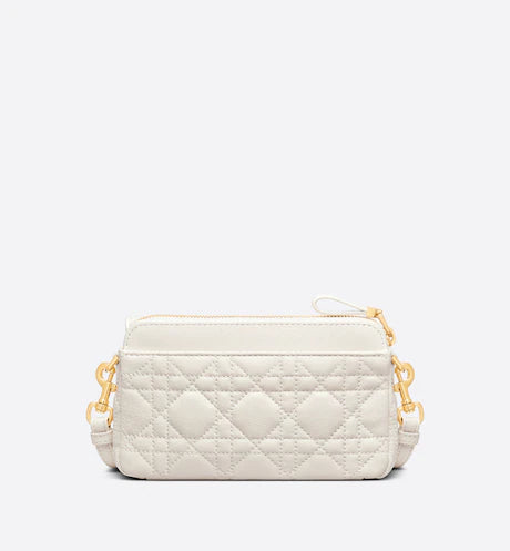 DIOR CARO POUCH Latte Supple Cannage Calfskin