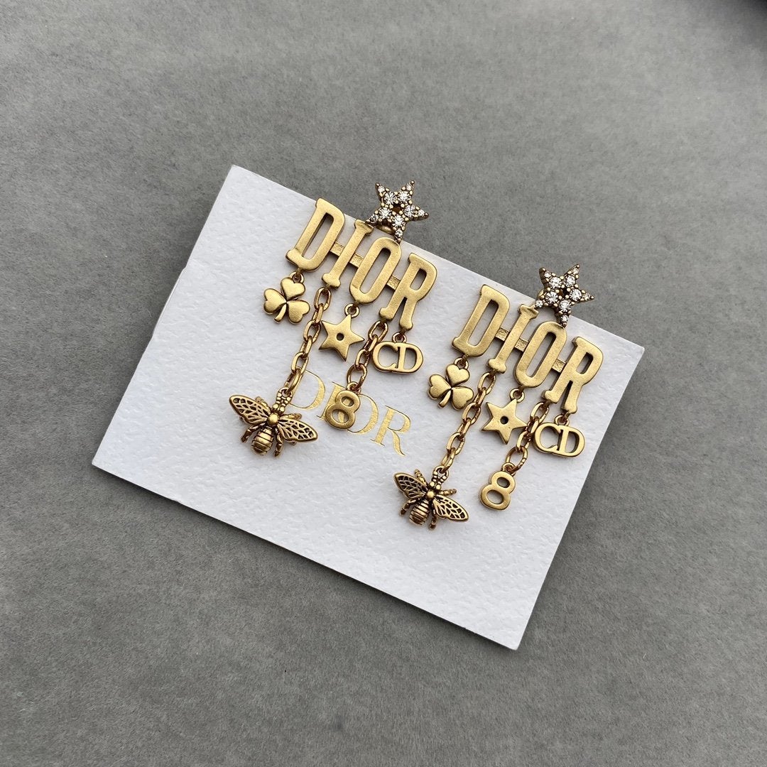 Little Bee Letter Pendant Earrings
