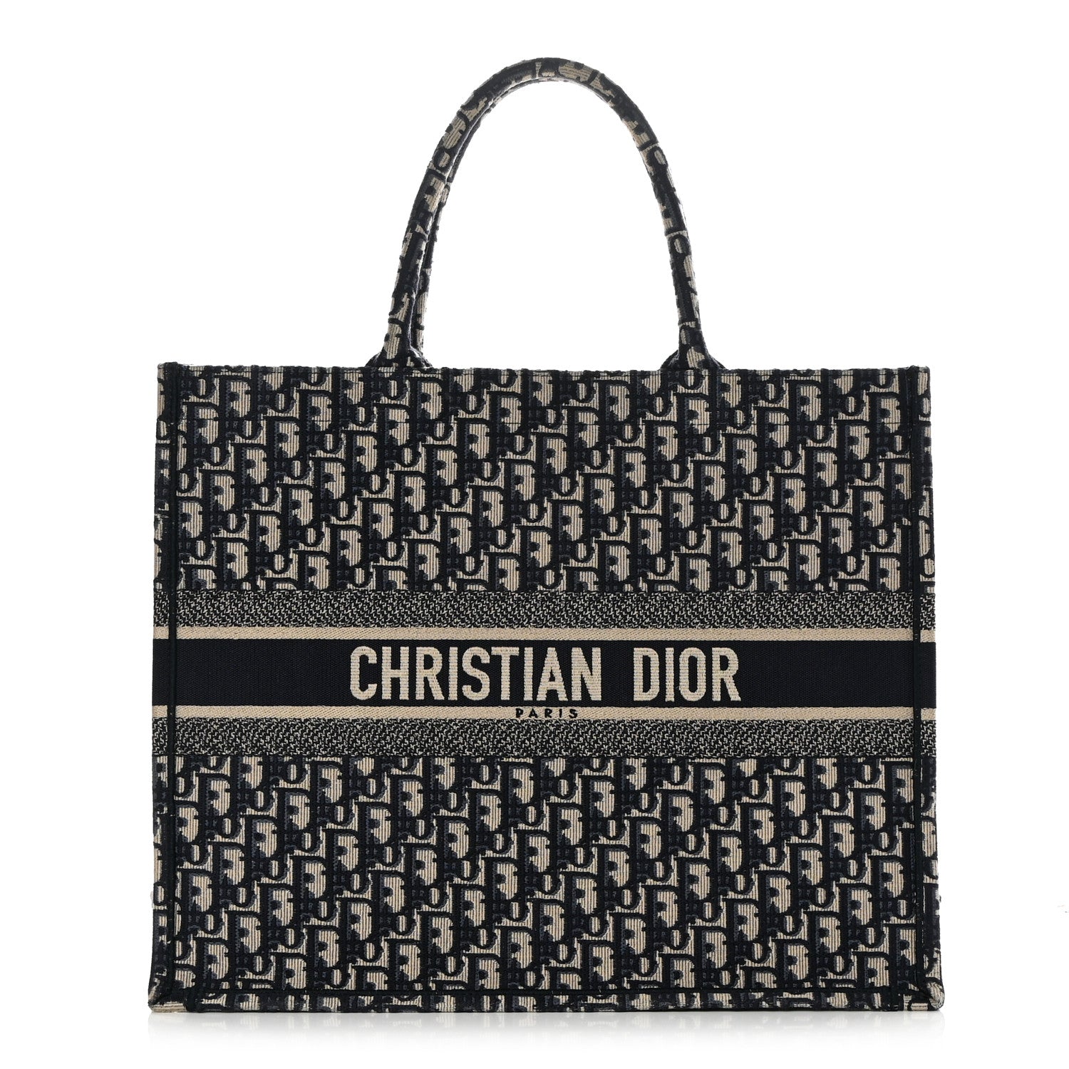 CHRISTIAN DIOR Oblique Large Book Tote Blue Multicolor
