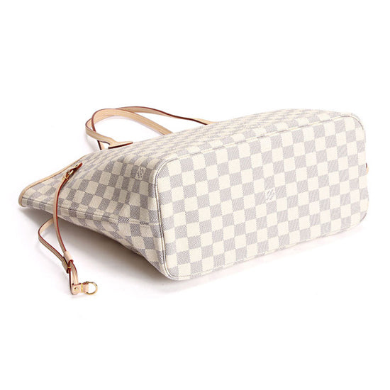LV N51107 Neverfull MM Shoulder Bag Damier Azur Canvas