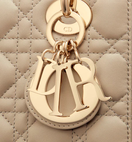 SMALL LADY DIOR MY ABCDIOR BAG Sand-Colored Cannage Lambskin