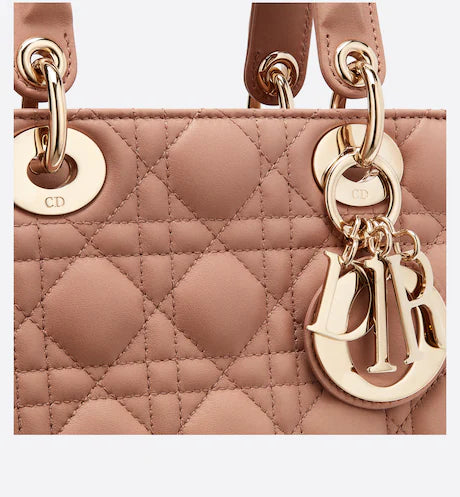 SMALL LADY DIOR MY ABCDIOR BAG Blush Cannage Lambskin