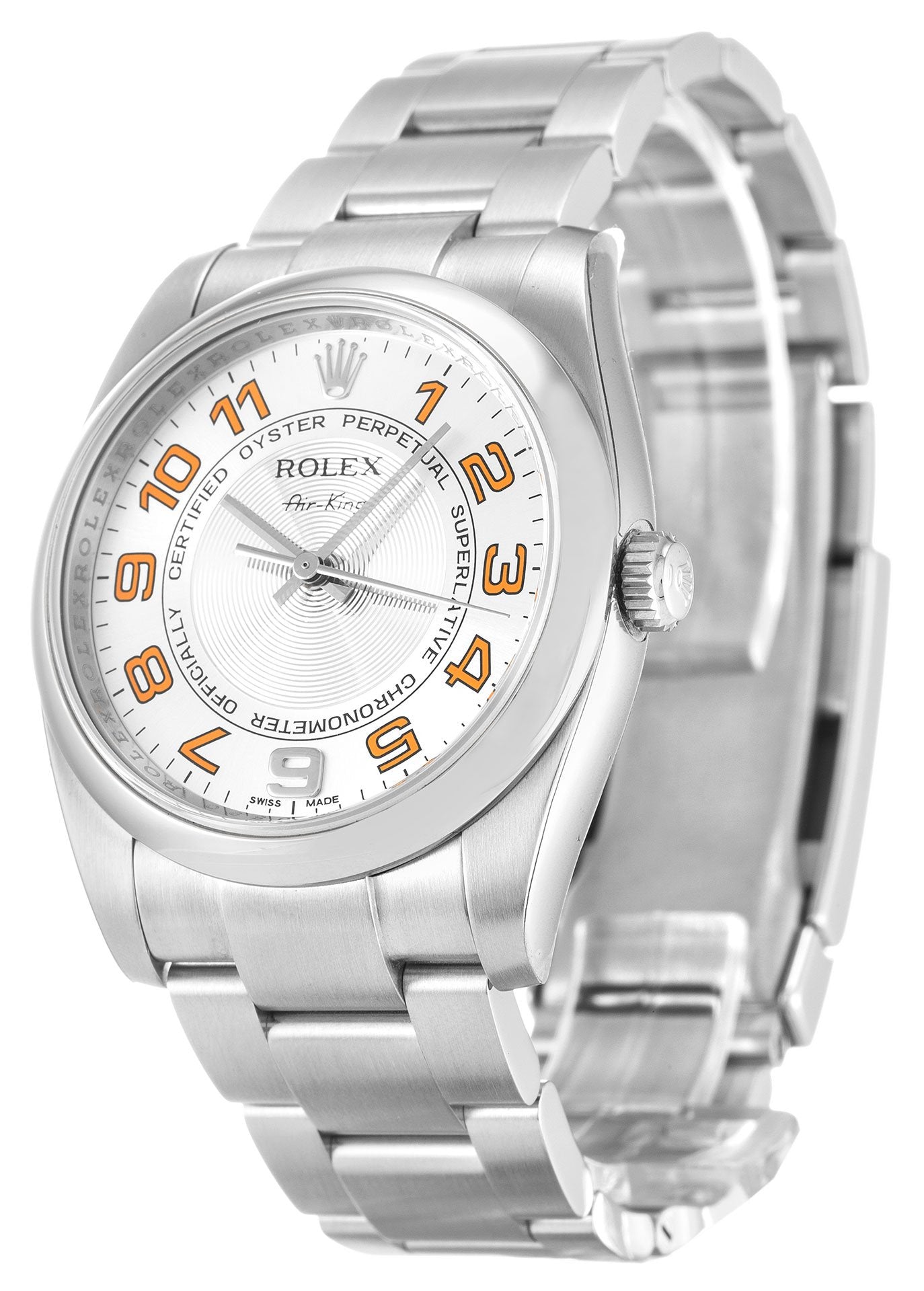Replica Rolex Air-King 34mm Silver Dial 114200