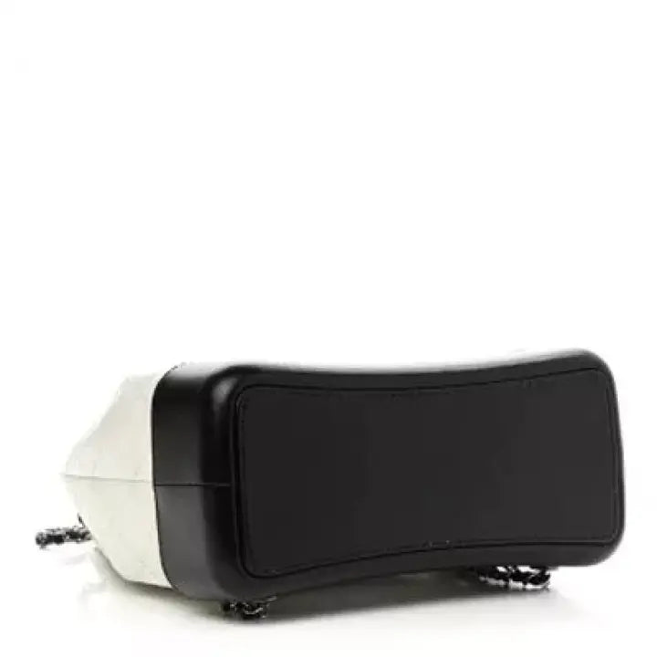 Aged Calfskin Quilted Gabrielle Backpack Black White