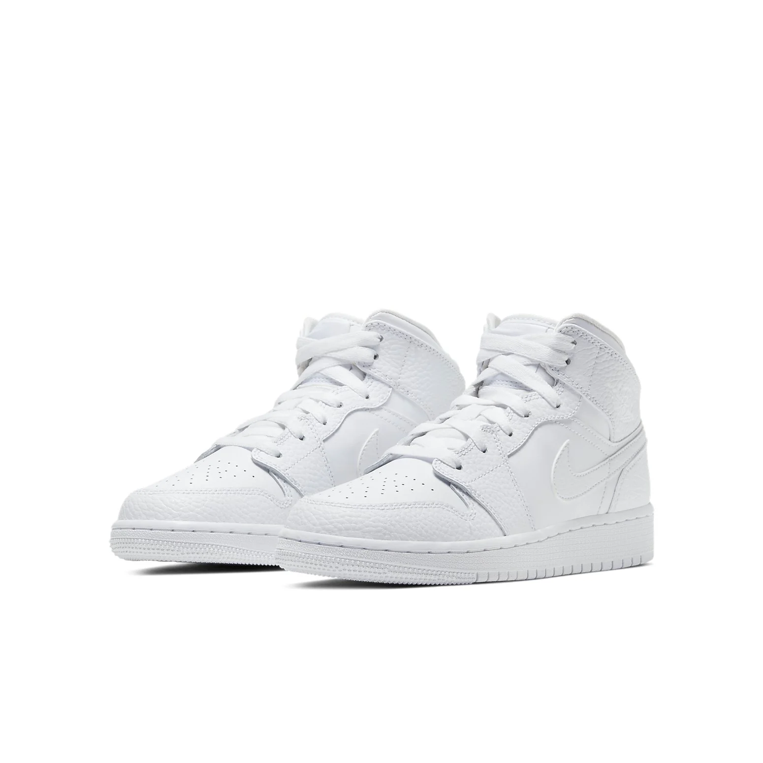 (GS) Air Jordan 1 Mid 'Triple White' 554725-130