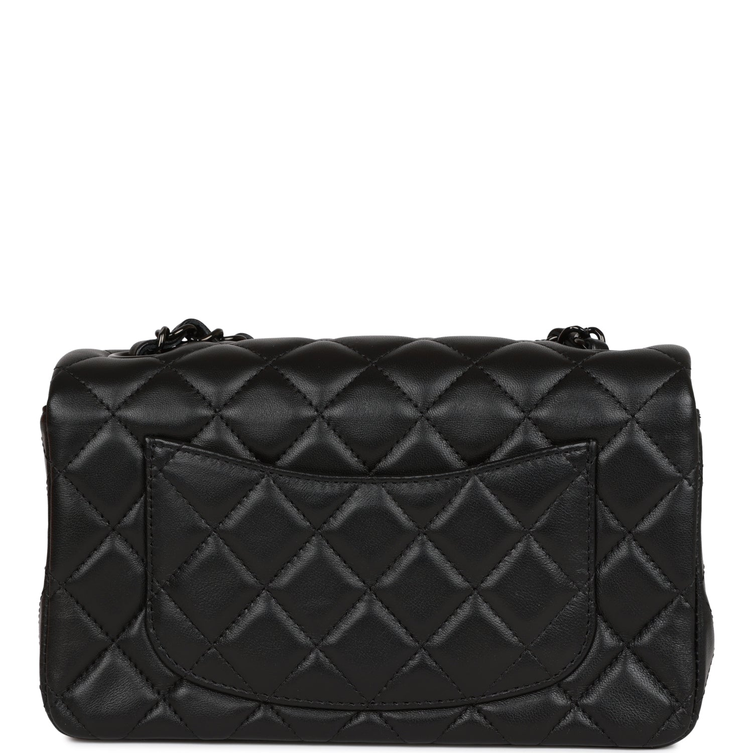 Mini Rectangular Flap Bag SO Black Lambskin Black Hardware for MR