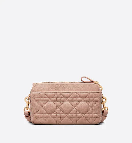 DIOR CARO POUCH Blush Supple Cannage Calfskin