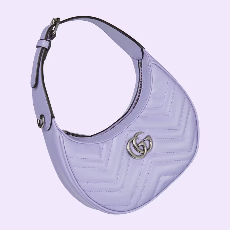 Gucci Marmont half-moon-shaped mini bag - lilac leather