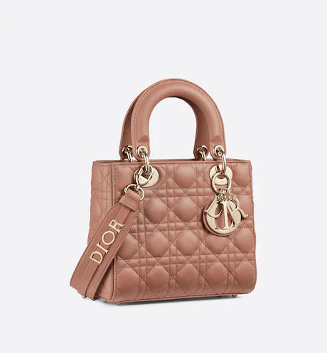 SMALL LADY DIOR MY ABCDIOR BAG Blush Cannage Lambskin