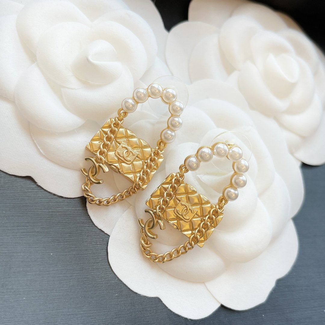 Fashion Pearl Bag Pendant Earrings