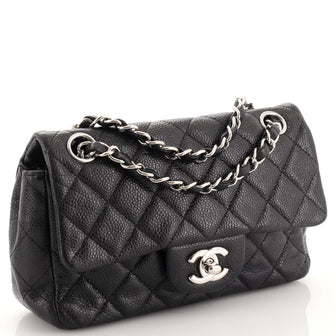 Chanel Classic Single Flap Bag Quilted Caviar Mini