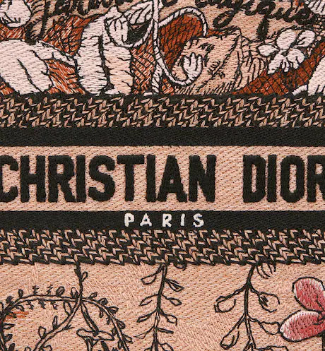MINI DIOR BOOK TOTE PHONE BAG Powder Pink Dior Jardin Magique Embroidery (13 x 18 x 5 cm)