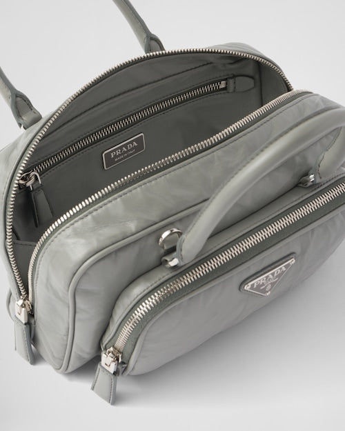 Prada Antique nappa leather multi-pocket top-handle bag - Slate Gray