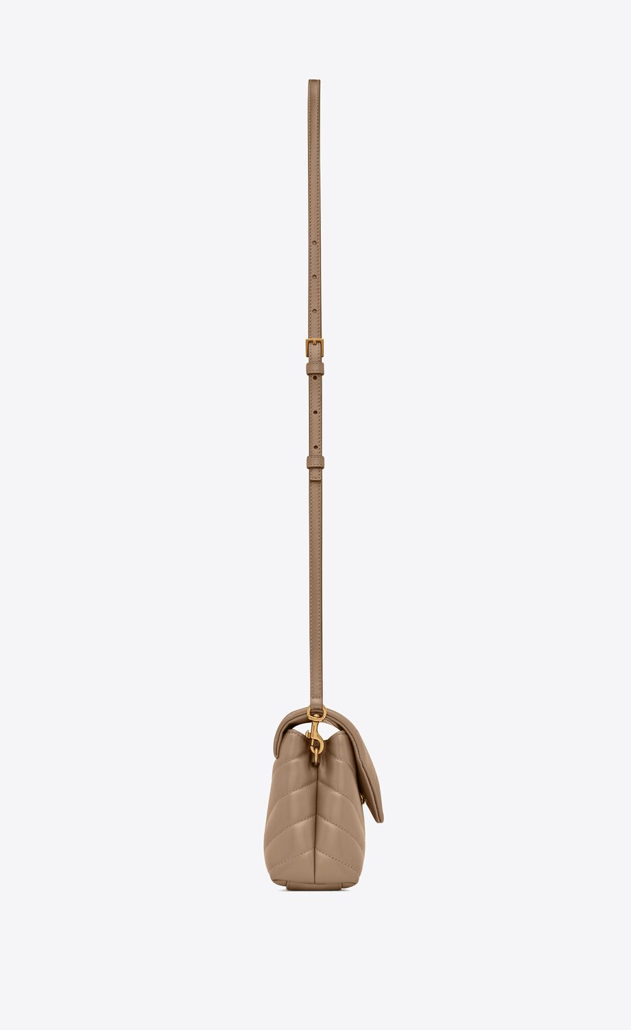 YSL Loulou Toy Bag in Matelasse 'Y' Leather in Greyish Brown