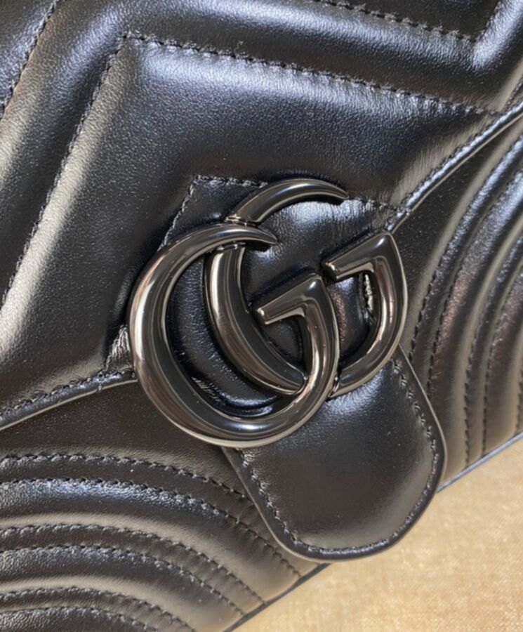Gucci GG Marmont Mini Top Handle Bag Black