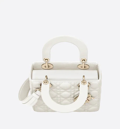 SMALL LADY DIOR MY ABCDIOR BAG Latte Cannage Lambskin