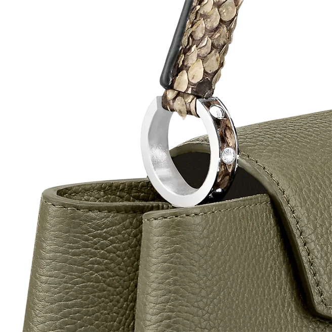 Louis Vuitton Capucines MM Green N93799 Black N92040