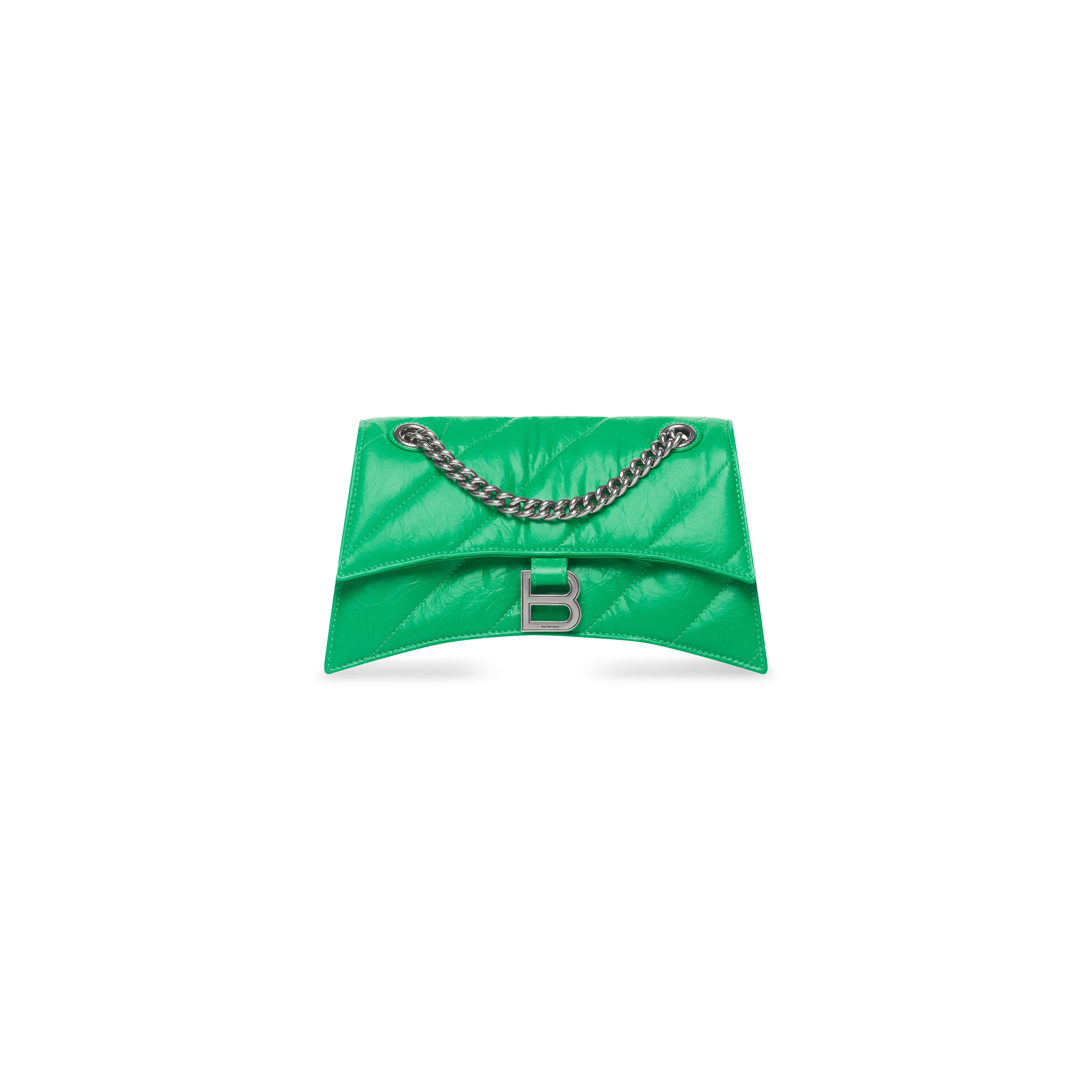 WOMEN'S CRUSH SMALL CHAIN BAG QUILTED IN BRIGHT GREEN